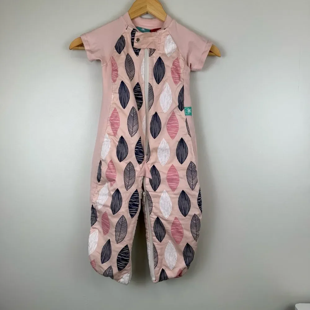 ErgoPouch Sleep Suit Bag (1.0 tog) Size 2-12 months Pink Leaf